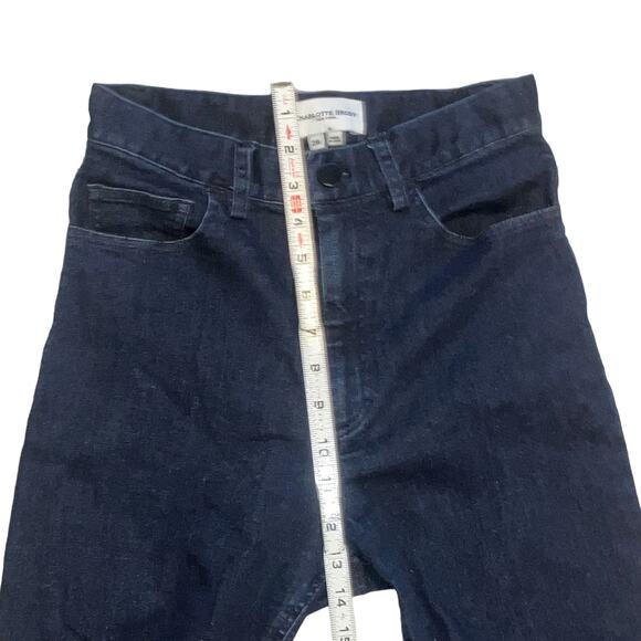 Charlotte Brody High Rise Crop Raw Hem Dark Wash Jeans-sz 26 - Picture 5 of 16
